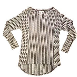 Dana bushman classy medium sweater vertical & angled black & white stripes